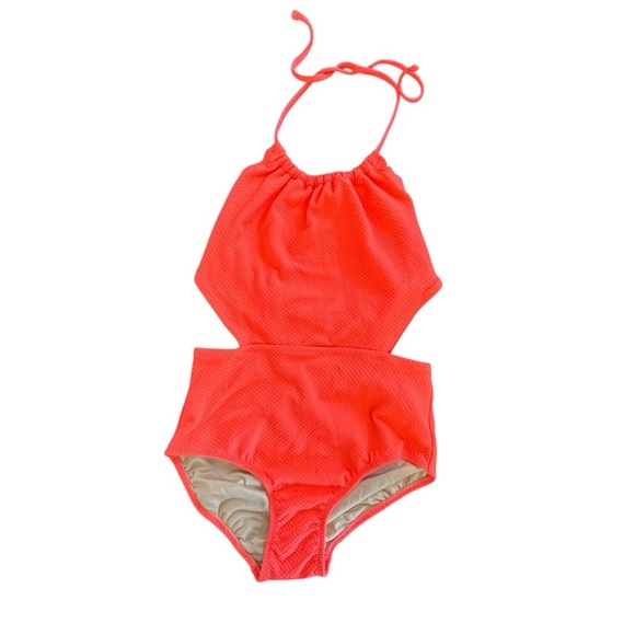 Old Navy Girls Scalloped Edge Cut Out One Piece Swimsuit Size L 10/12 - Picture 1 of 5